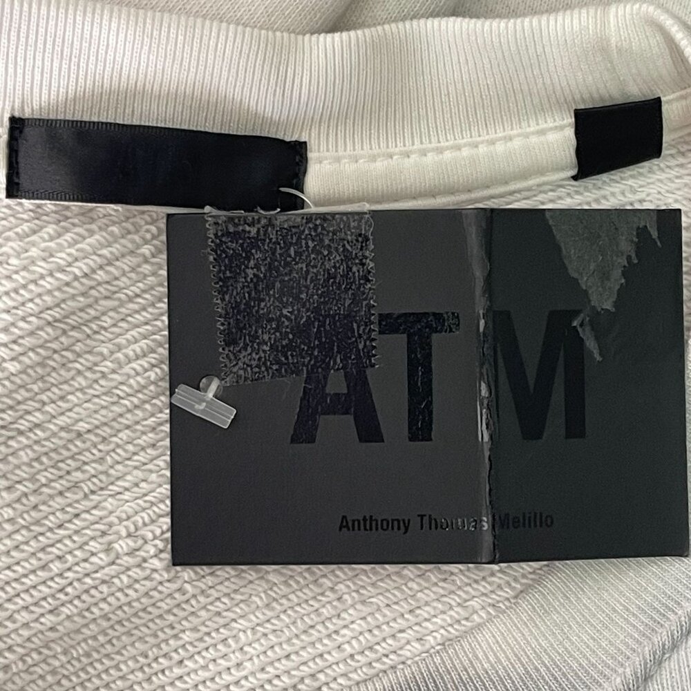NWT ATM Women's Grey White Anthony Thomas Melillo French Terry Sweatshirt XS - Picture 5 of 10